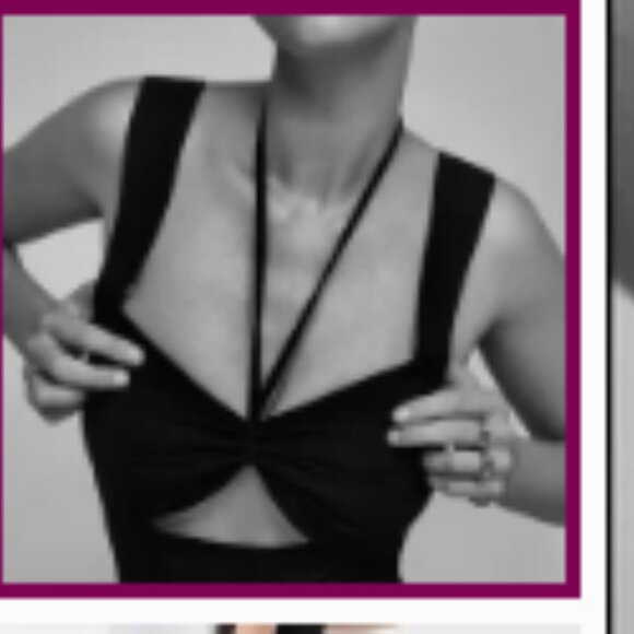 New 4th + Reckless Cutout Tummy Slit Leg Black Jumpsuit Catsuit S XS NWOT - Picture 3 of 15